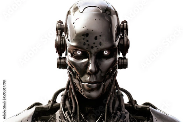 Fototapeta Sci-fi Human-Robot hybrid, Androids, futuristic style, highly detailed, Created with Generative AI