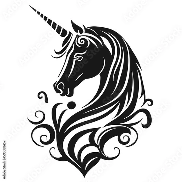 Obraz unicorn head silhouette