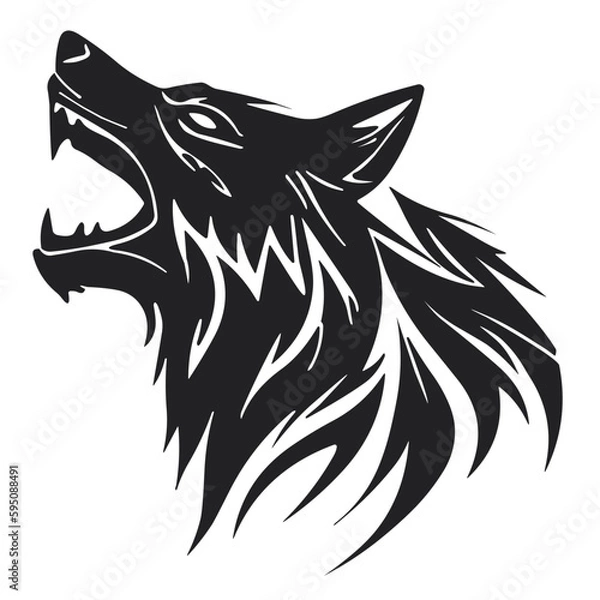 Fototapeta wolf head silhouette logo