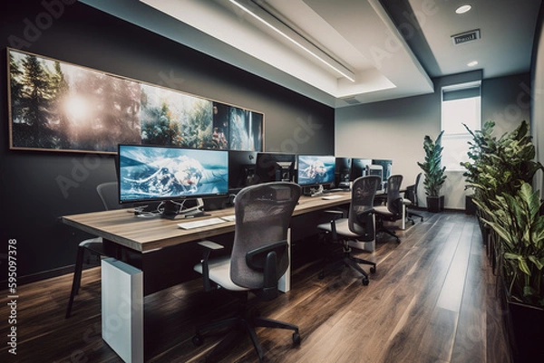 Fototapeta Workspace office interior	
