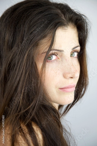 Obraz Female model without makeup and no retouch
