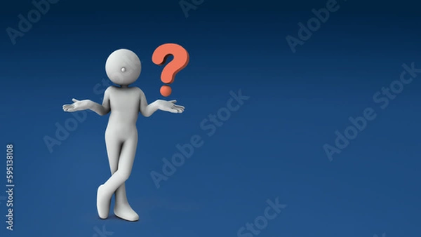 Obraz 難解な問題にギブアップして肩をすくめる人物。