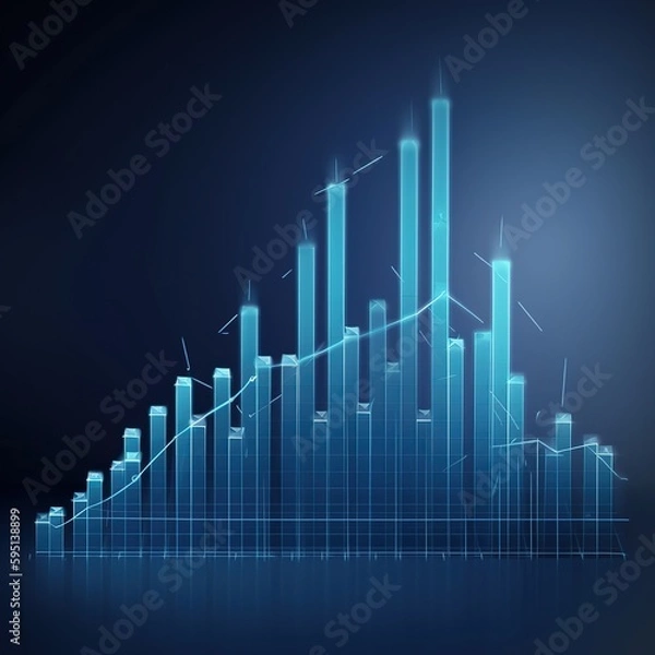 Fototapeta Success arrow moving up a staircase in a creative business setting with improvement. progress bar for the financial stair ladder. generative ai