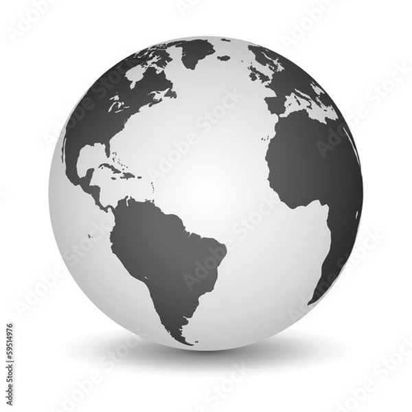 Fototapeta White and Black globe
