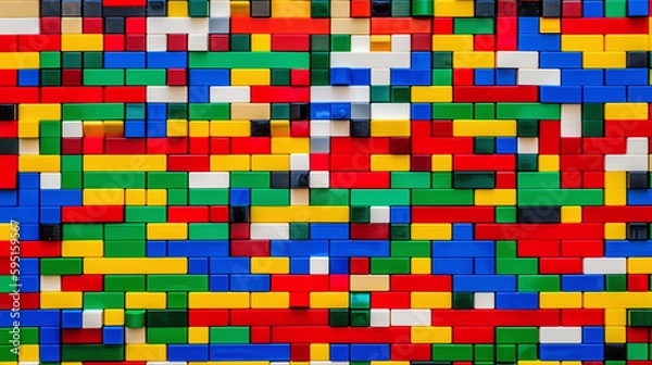 Fototapeta Play Bricks Background AI Generative Image