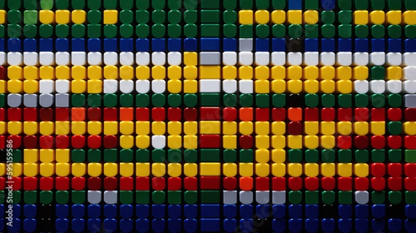 Fototapeta Play Bricks Background AI Generative Image