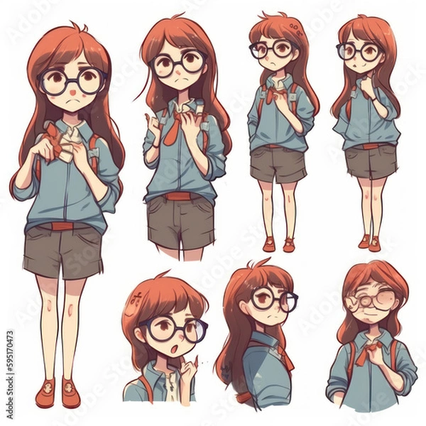 Obraz Hipster character design sheet