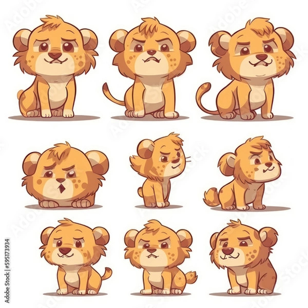 Obraz lion character set