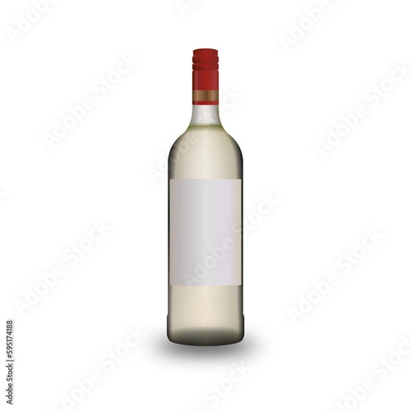 Obraz Liquor bottle template. Unbranded alcohol beverage flyer. Menu poster. Vector illustration.
