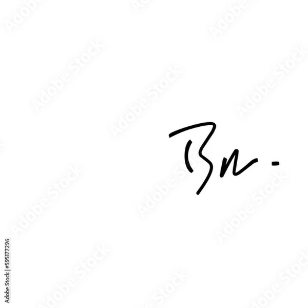 Obraz Bn Initial Handwriting Signature Logo Vector