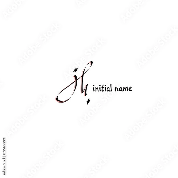 Obraz jh Initial Handwriting Signature Logo Vector
