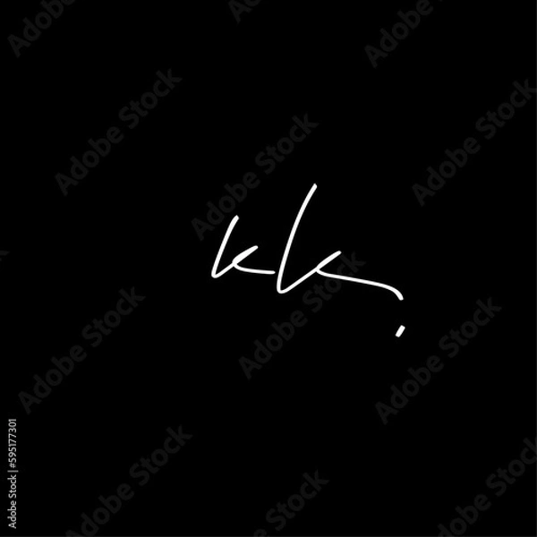 Obraz kk Initial Handwriting Signature Logo Vector