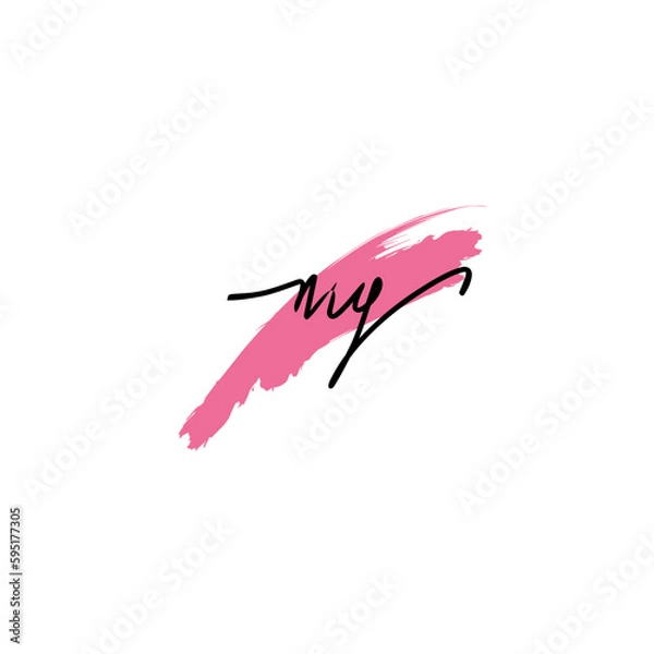 Obraz mg Initial Handwriting Signature Logo Vector