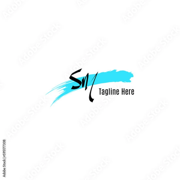 Obraz Sm Initial Handwriting Signature Logo Vector