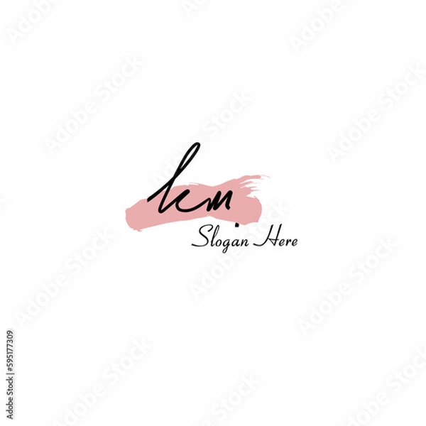 Obraz km Initial Handwriting Signature Logo Vector