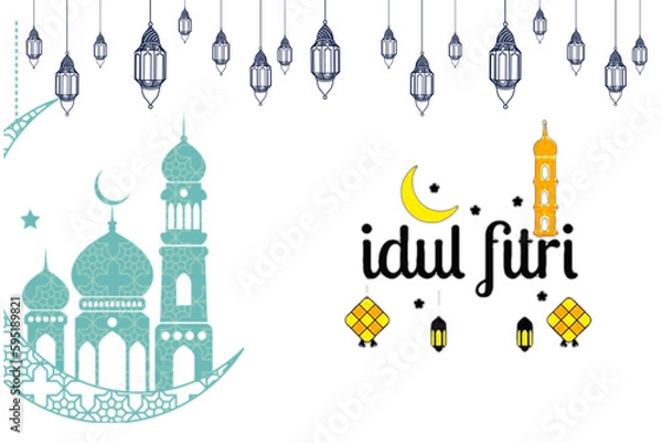 Fototapeta eid mubarak greeting card