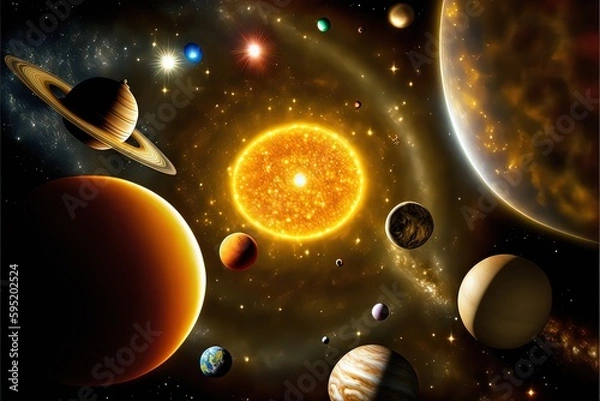 Obraz planet in space.generative ai 