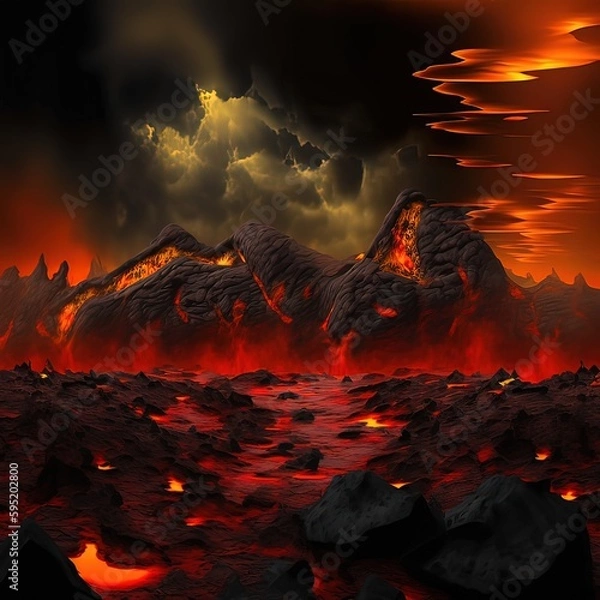 Obraz Fire in the mountains