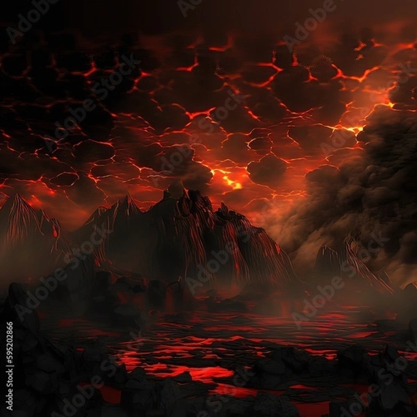 Obraz Fire in the mountains