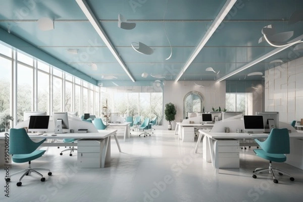 Obraz Interior of an office. Generative AI.