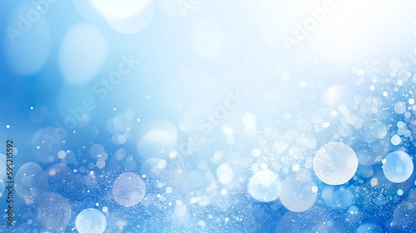 Fototapeta 青いキラキラグリッター背景　Generative AI