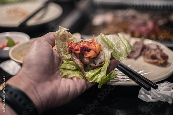 Fototapeta meat with vegetables