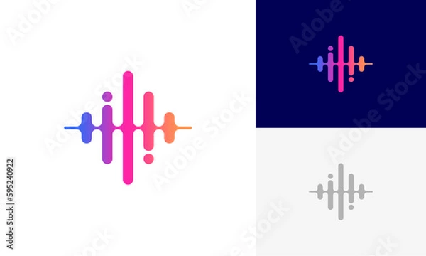 Obraz soundwave, pulse, vibration sound logo icon design vector