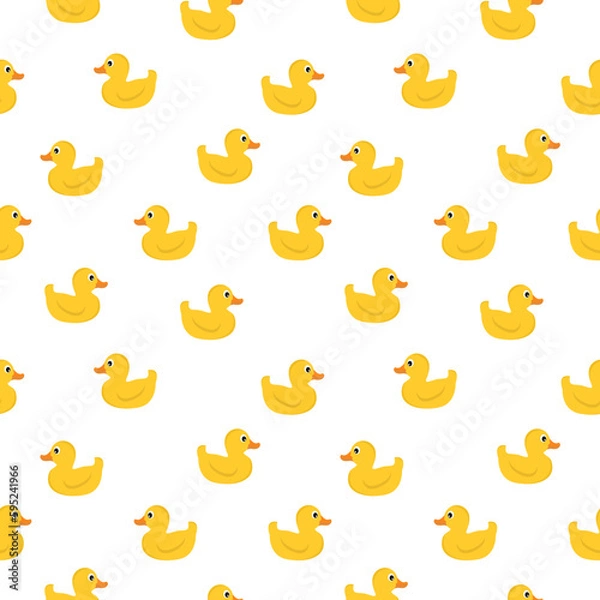 Obraz Yellow ducks seamless pattern