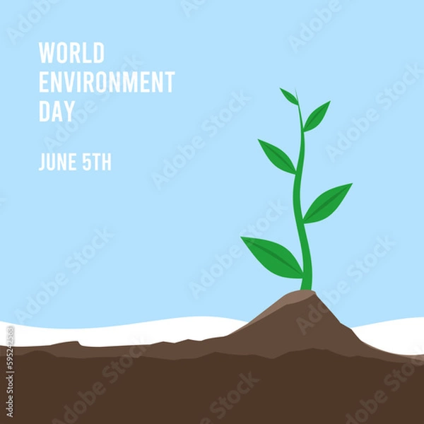 Fototapeta square world environment day vector greeting card