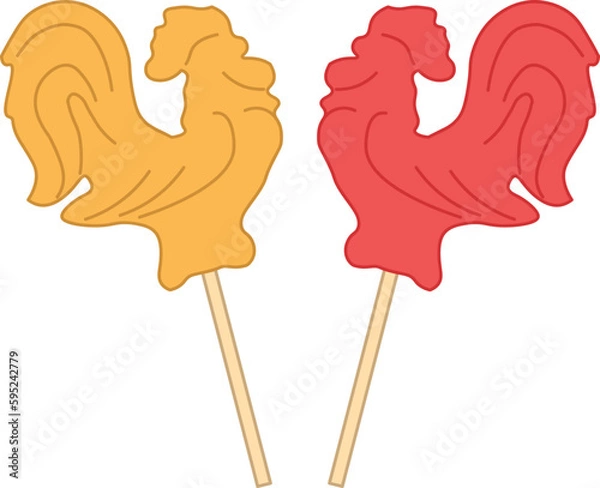 Obraz orange and red icon vector lollipop cockerel