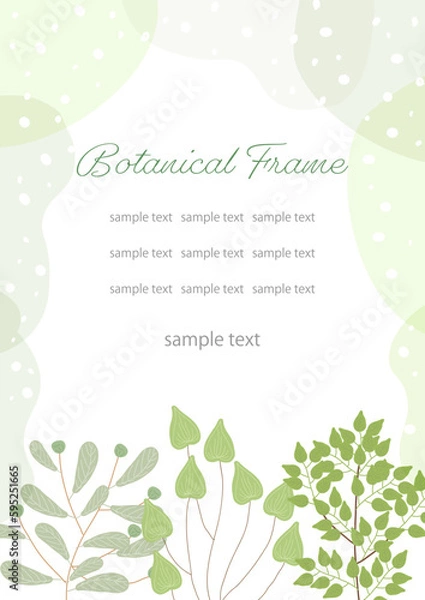 Obraz グリーンとシェイプの縦フレーム ポスター