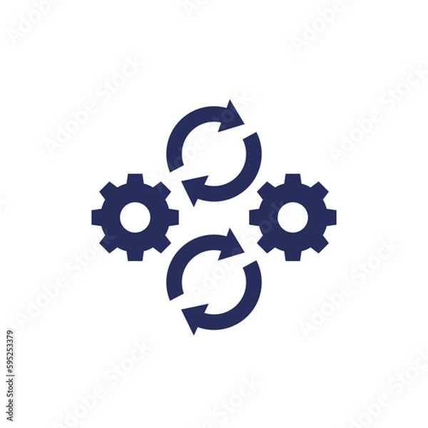 Obraz iteration icon on white, vector pictogram