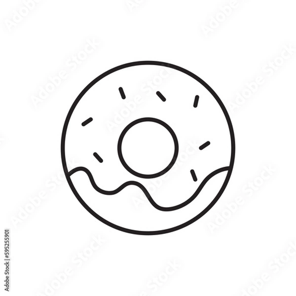Fototapeta Donut line set icons, dessert logo vector