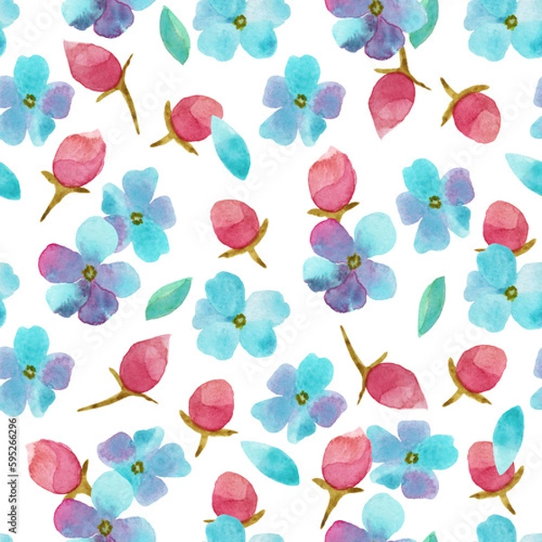 Obraz Seamless delicate watercolor spring pattern