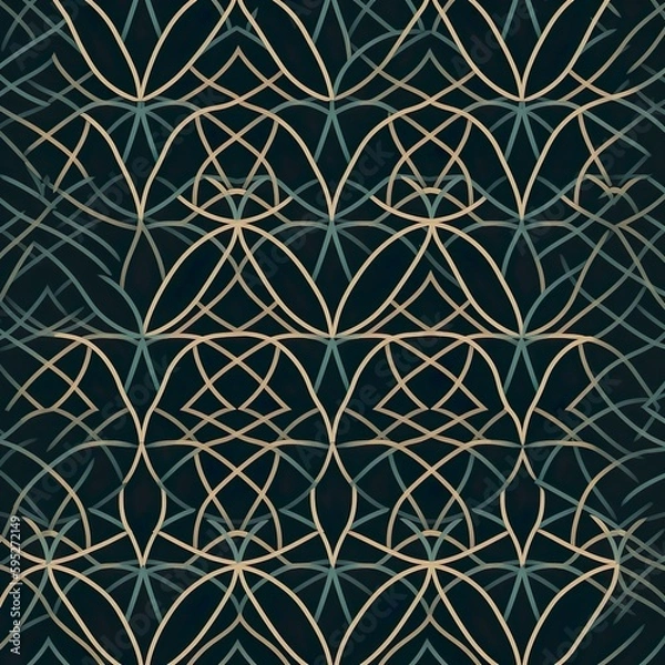 Fototapeta Vector seamless pattern. Modern stylish abstract texture. Repeating geometric shapes from striped elements - Generative AI, Generative, KI