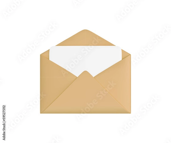 Fototapeta Opened mails  icon. Communication, letter, incoming, new, contact us, write, send message, mail, messaging, management. Vector 3D Illustration.