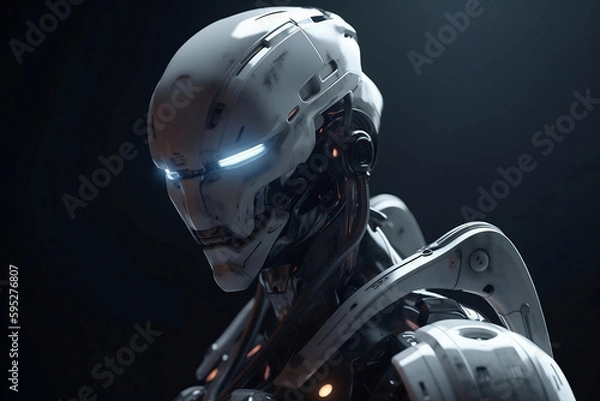 Obraz evil robot from the future. Generative AI