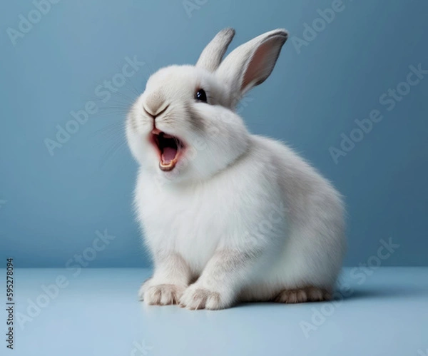 Obraz Cute white animal pet rabbit