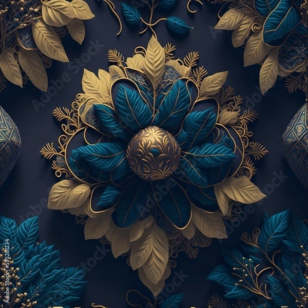 Obraz background with floral ornament, generative AI