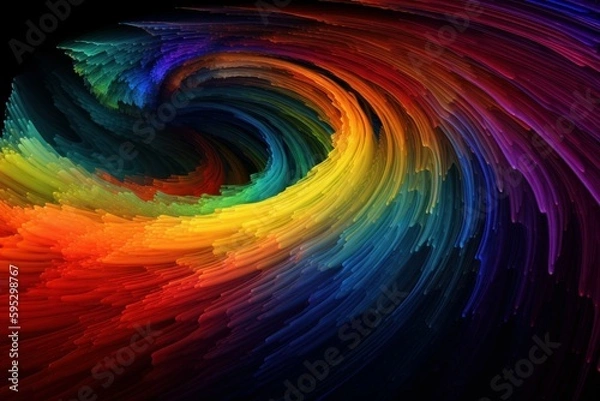 Fototapeta Abstract rainbow colorful. Generate Ai