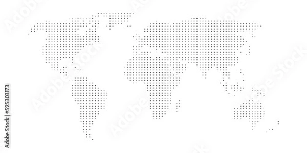 Fototapeta Vector World Map in dotted lines