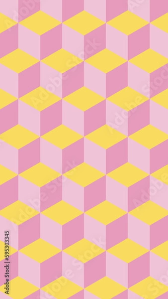 Fototapeta Pattern / motivo geométrico en amarillo y rosa. 
