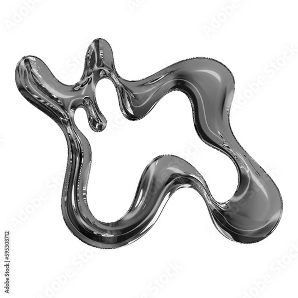 Obraz Glass Liquid Bubble Abstract Y2K Shape