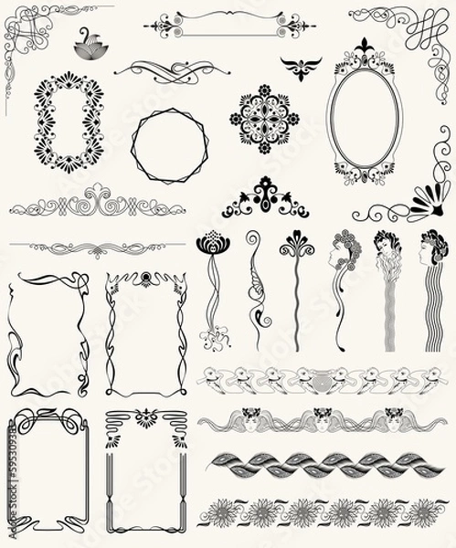 Fototapeta vector set design elements and page decoration.