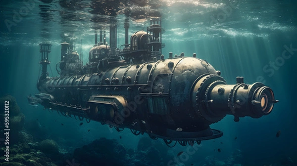 Obraz Beautiful Steampunk Submarine