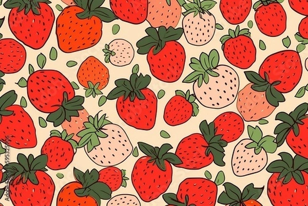 Obraz strawberry seamless pattern background