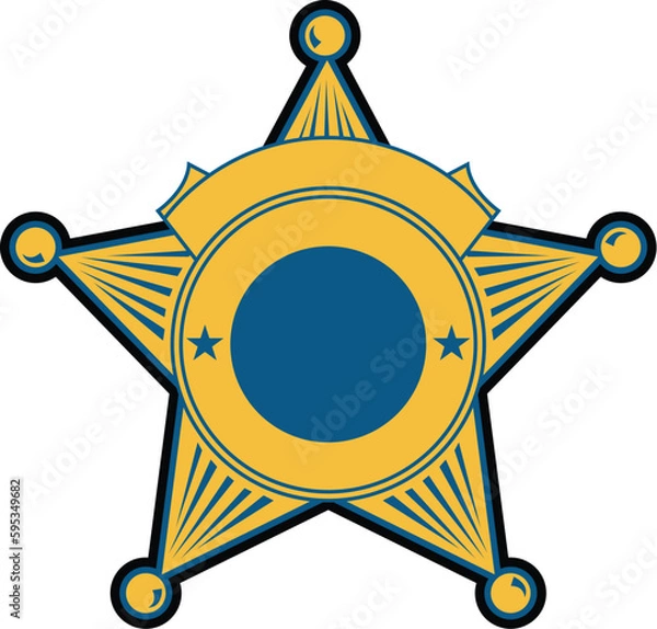 Fototapeta Vector illustration of sheriff badge
