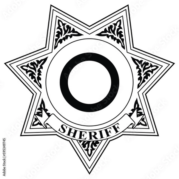 Fototapeta Vector illustration of sheriff badge