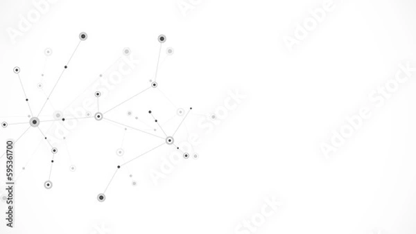 Fototapeta Science and technology concept with molecules. Illustration of minimalistic design
