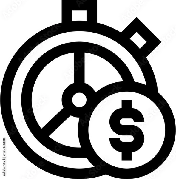 Fototapeta Transparent Time Is Money icon. Time Is Money isolated on transparent background.